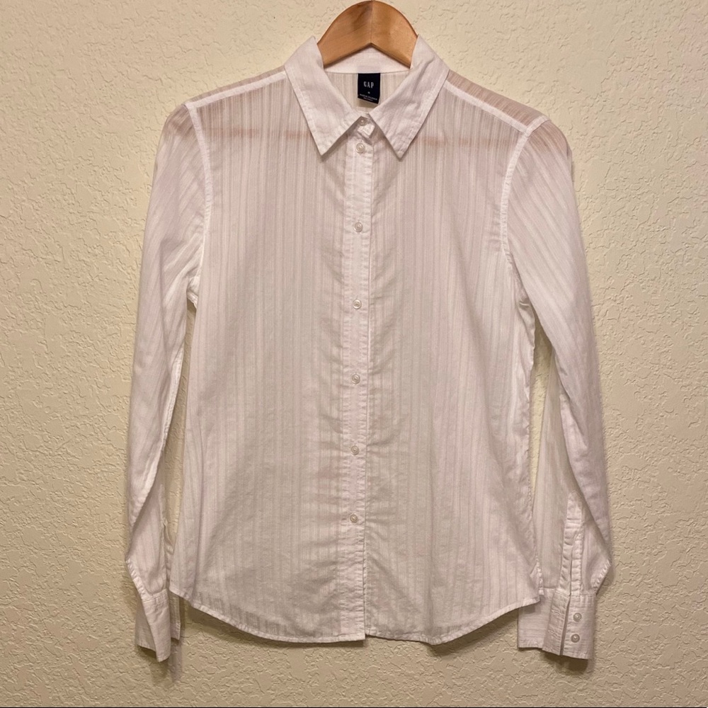 🎄🎄🎄Ultra thin Ladies White Button Down Shirt 6
